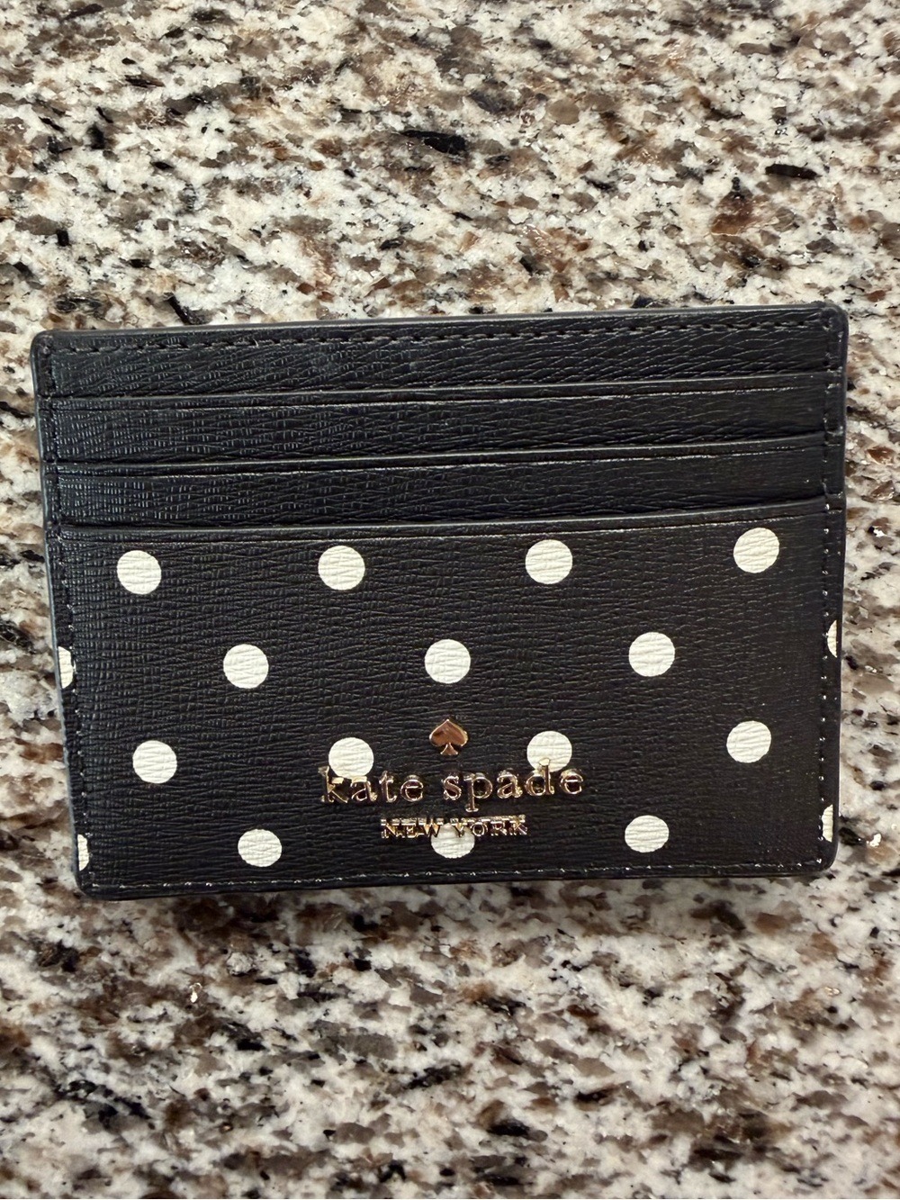 Kate Spade x Disney Minnie Mouse Polka Dot Leather Card Holder Wallet Black - Picture 10 of 10